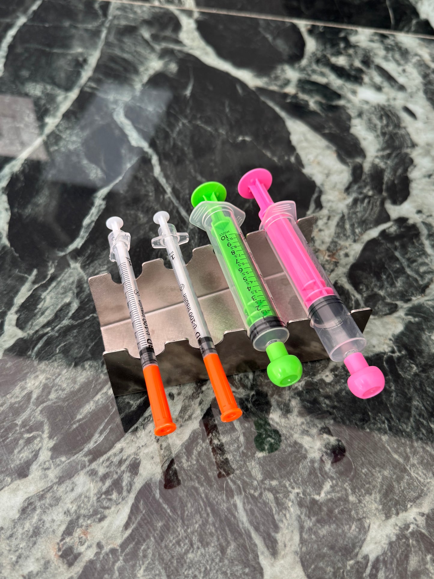 Supporto siringhe in acciaio inox