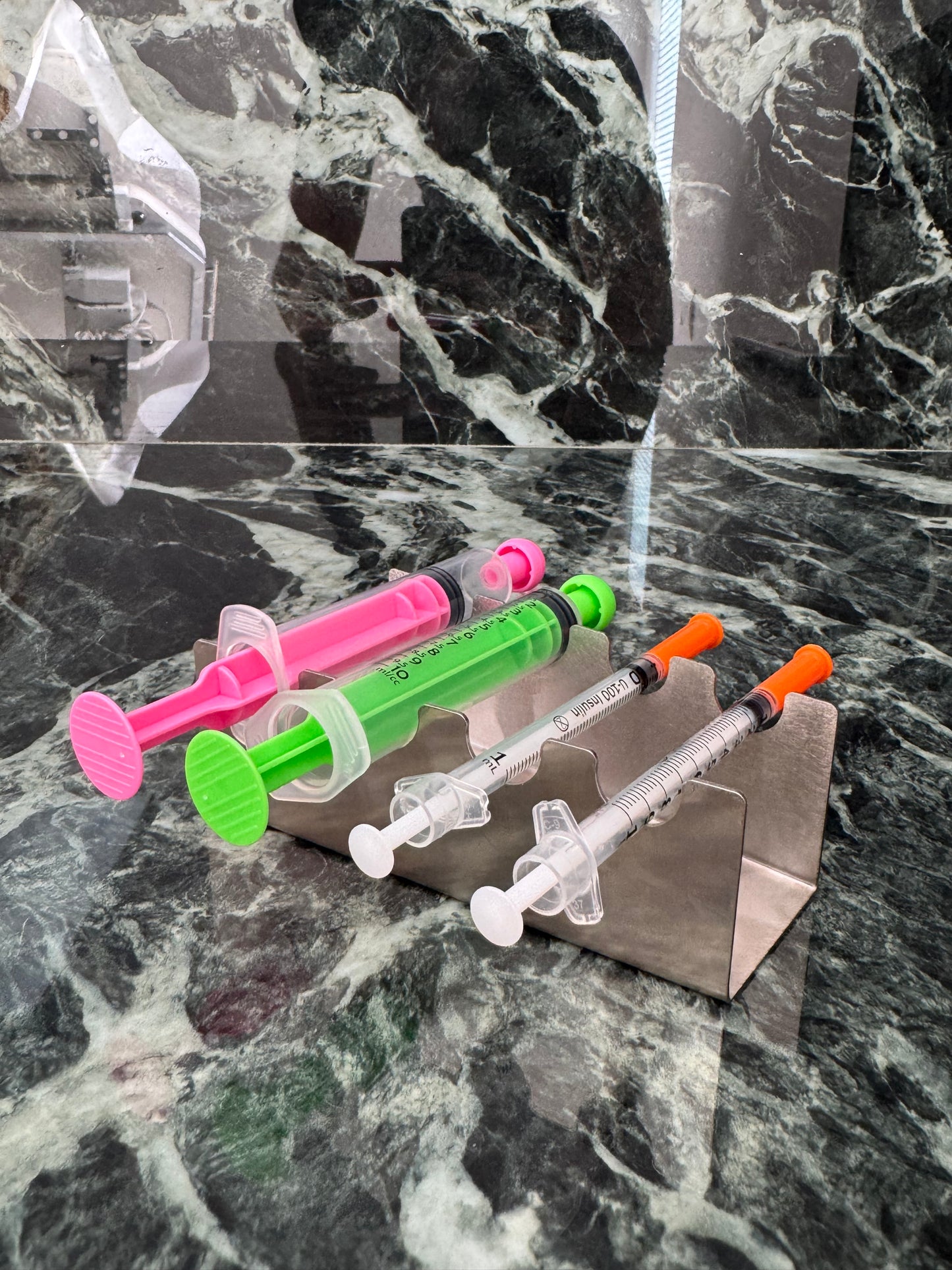 Supporto siringhe in acciaio inox